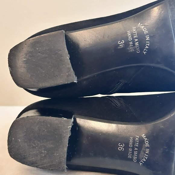 French Sole FS/NY Eva Boots Women’s Size 6 Hand Made in Italian Suede Black Zip - Picture 14 of 16
